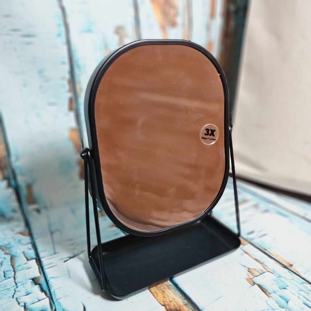 Hearth & Hand Magnolia Black Vanity Mirror 3X Magnifying Tabletop Stand